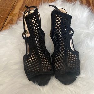 Mesh madden girl heels black suede